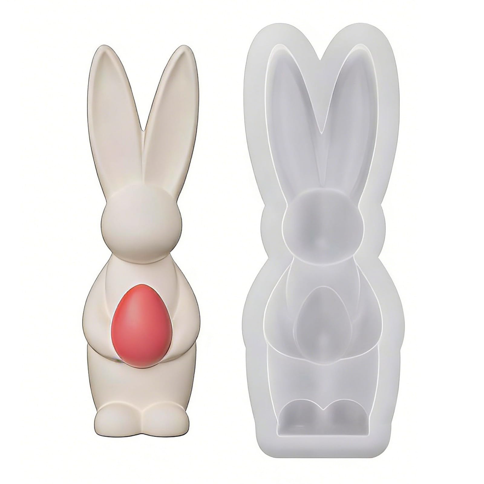 ZEPFJHE Eggs Hare Silicone Molds Food Safe Silicone Baking for Resin Casting Soap Festival Home Decoration Lagomorph Elastomer Cast
