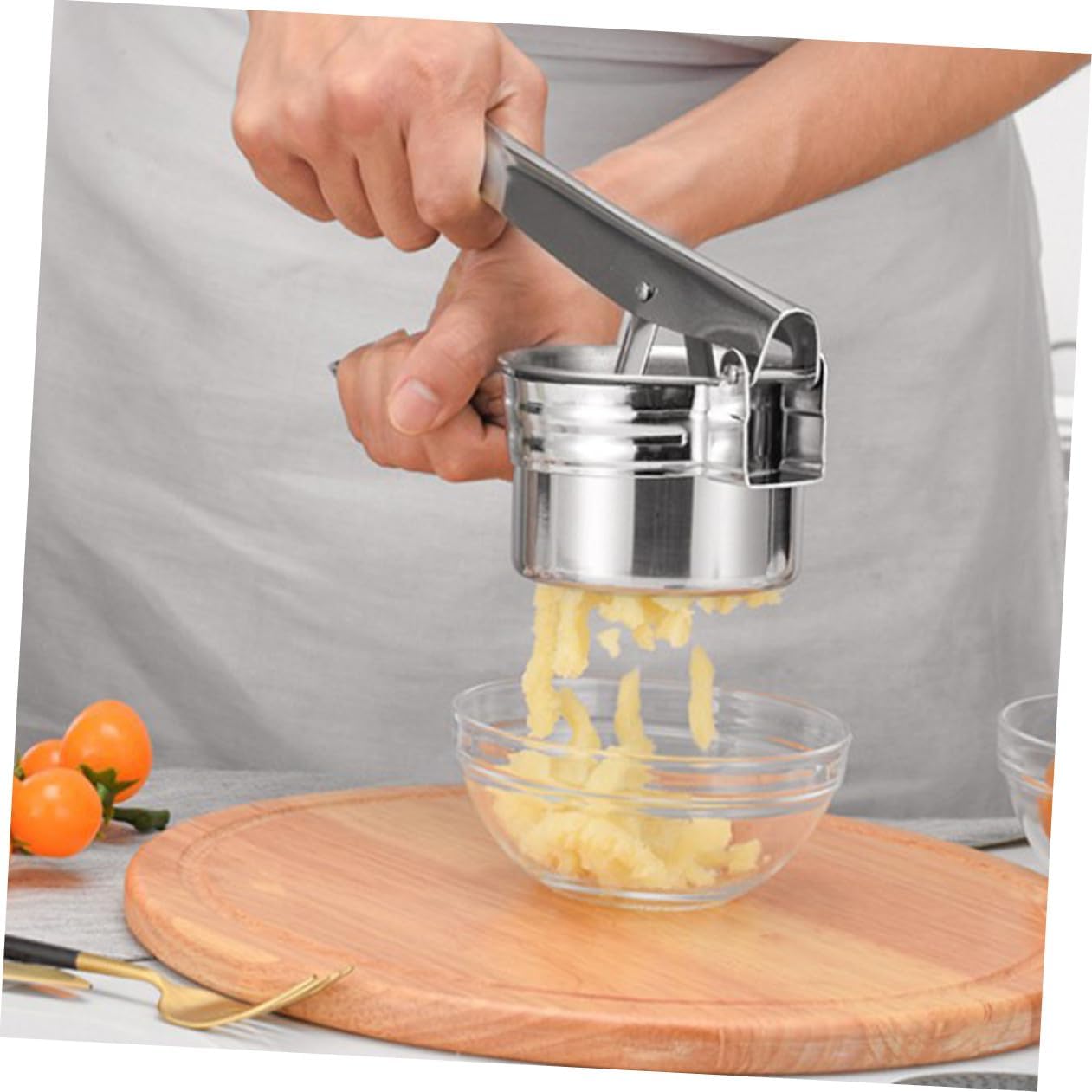 ULTECHNOVO Manual Stainless Steel Potato Masher and Ricer Multi-use Kitchen Utensil for Mashing Vegetables and Fruits Cooking Tool for Home and Professional Chefs