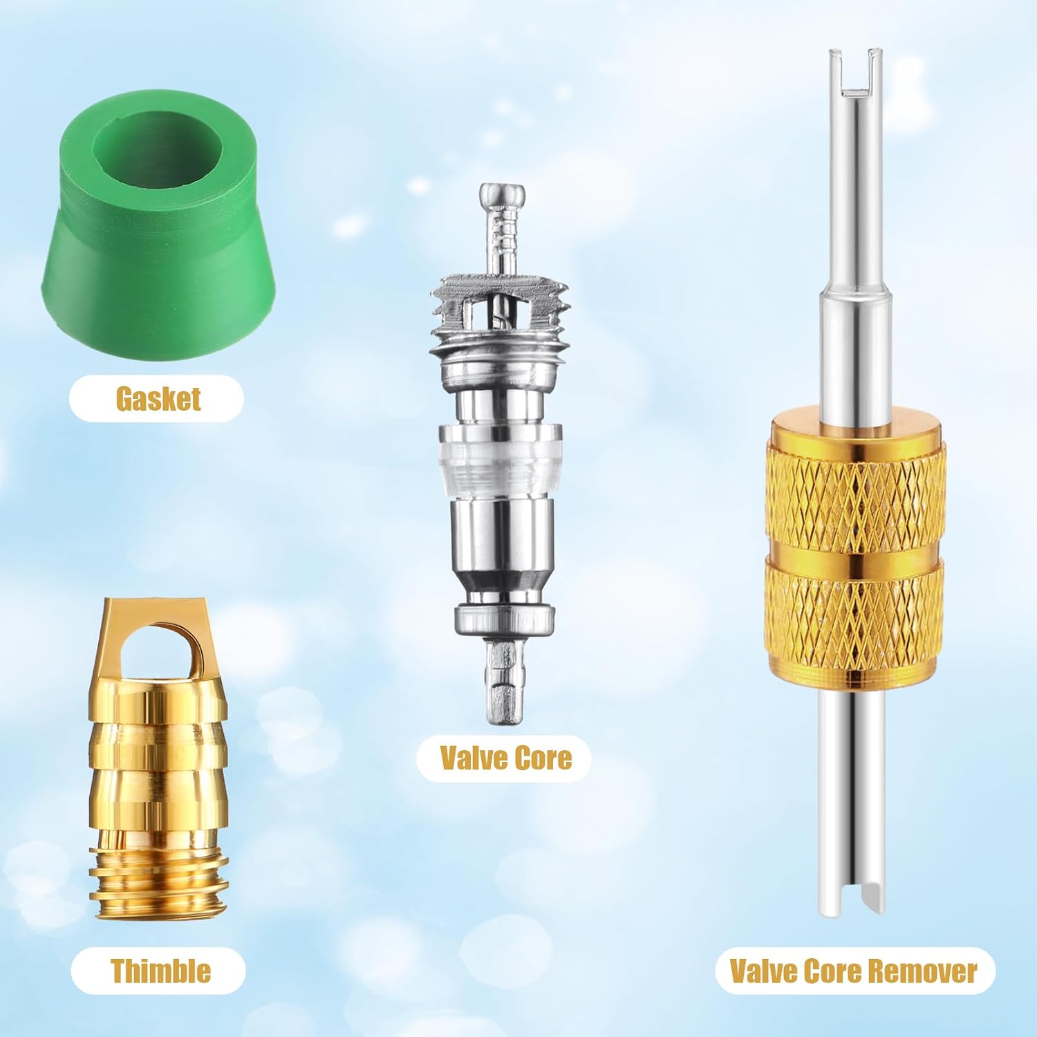 33 Pcs R410A Adapter Kit with 45° Angled Mini Split Adapter, 5/16" Female to 1/4" Male Flare for HVAC, Brass Refrigerant Fittings with Valve Core Remover