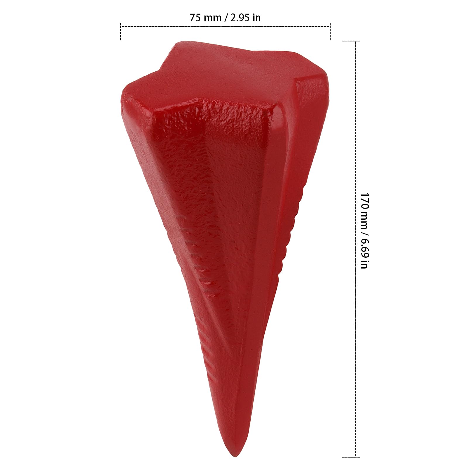 Lot de 2 cales de fendage de bois diamantées de 1,8 kg, 4 directions en acier pour fendre le bois, rouge