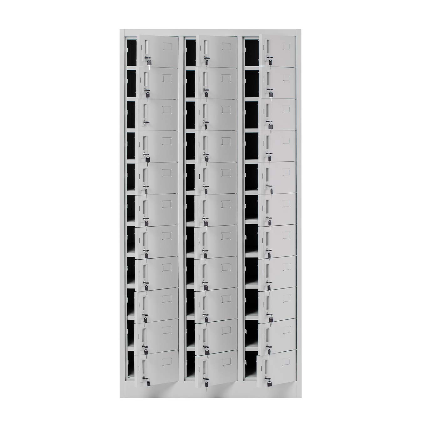 Jan Nowak Schließfachschrank 3B11A 33 Fächer Metallschrank 185x90x45 cm Grau