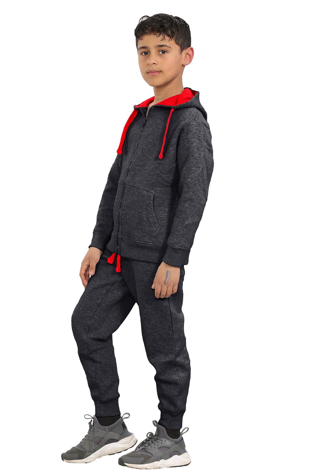 Nowy chłopięcy dzieci kontrastowy dres z kapturem dres treningowy u góry dołu dres do joggingu dres