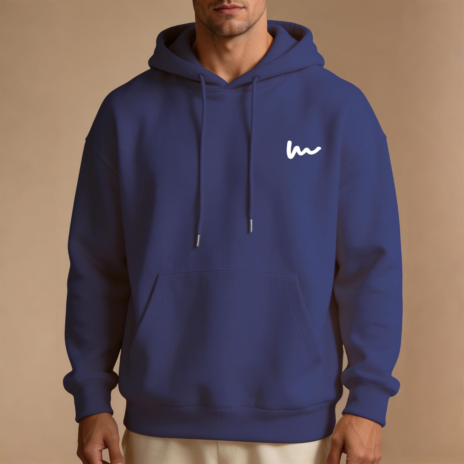 Felpa Uomo con Cappuccio Felpa Regular Fit con Coulisse e Manica Lunga