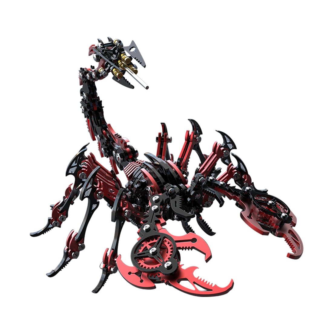 Puzzle de metal 3D para maquetas, rompecabezas mecánico 3D, modelo de escorpión, 200 piezas Steampunk Metal 3D Modelo DIY para adultos (negro rojo)