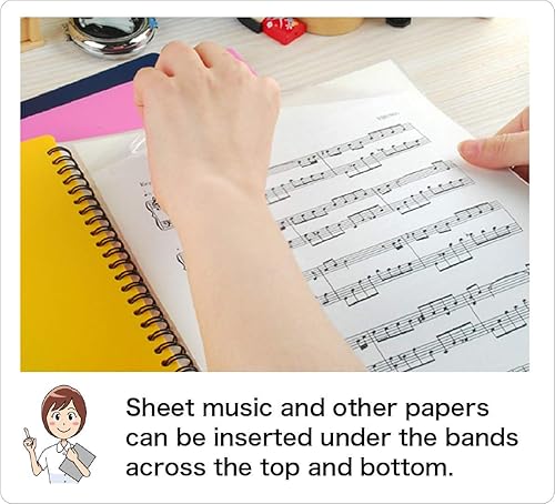 Miniatura 2 de FILE PLUS DO - Carpeta para músicos, carpeta de partituras, carpeta de banda, escribible, encuadernada en espiral, tamaño carta de EE. UU.A4, 30