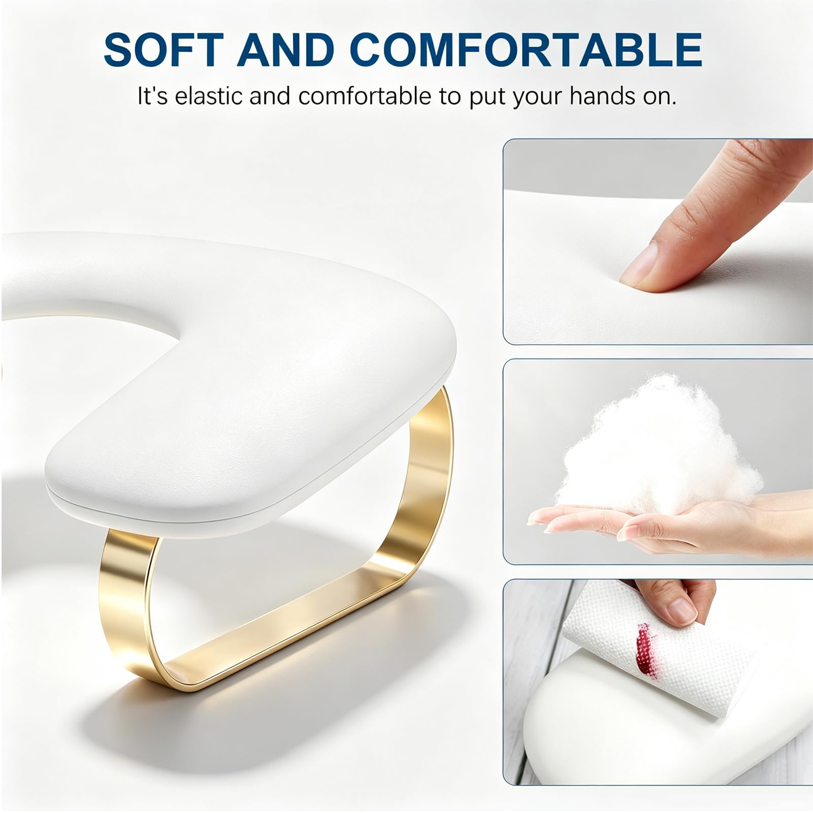 Reposabrazos para Nail Tech, soporte de brazo de manicura en forma de U, reposabrazos de uñas para reposamanos Nail Tech con soporte de acero inoxidable
