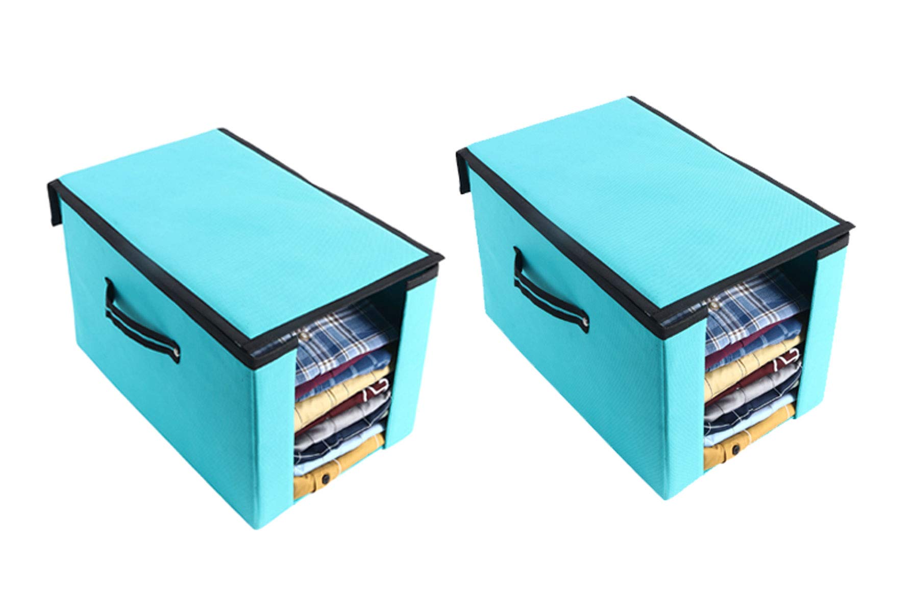 SHREY CREATIONNon Woven Shirt Stacker/Shirt Organizer Wardrobe Organizer-R-Green- Pack of 2