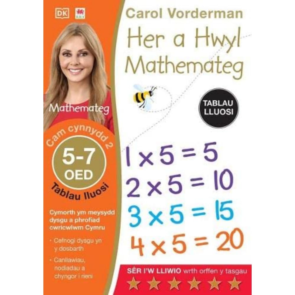 Her a Hwyl Mathemateg: Tablau Lluosi, Oed 5-7 (Maths Made Easy: Times Tables, Ages 5-7)