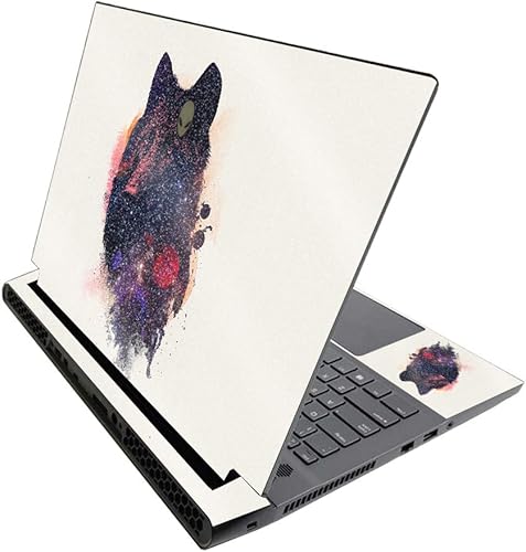 Miniatura 5 de MightySkins - Skin de fibra de carbono para Alienware M17 R3 (2020) y M17 R4 (2021) - Caléndula sólida  Acabado de fibra de carbono texturizado