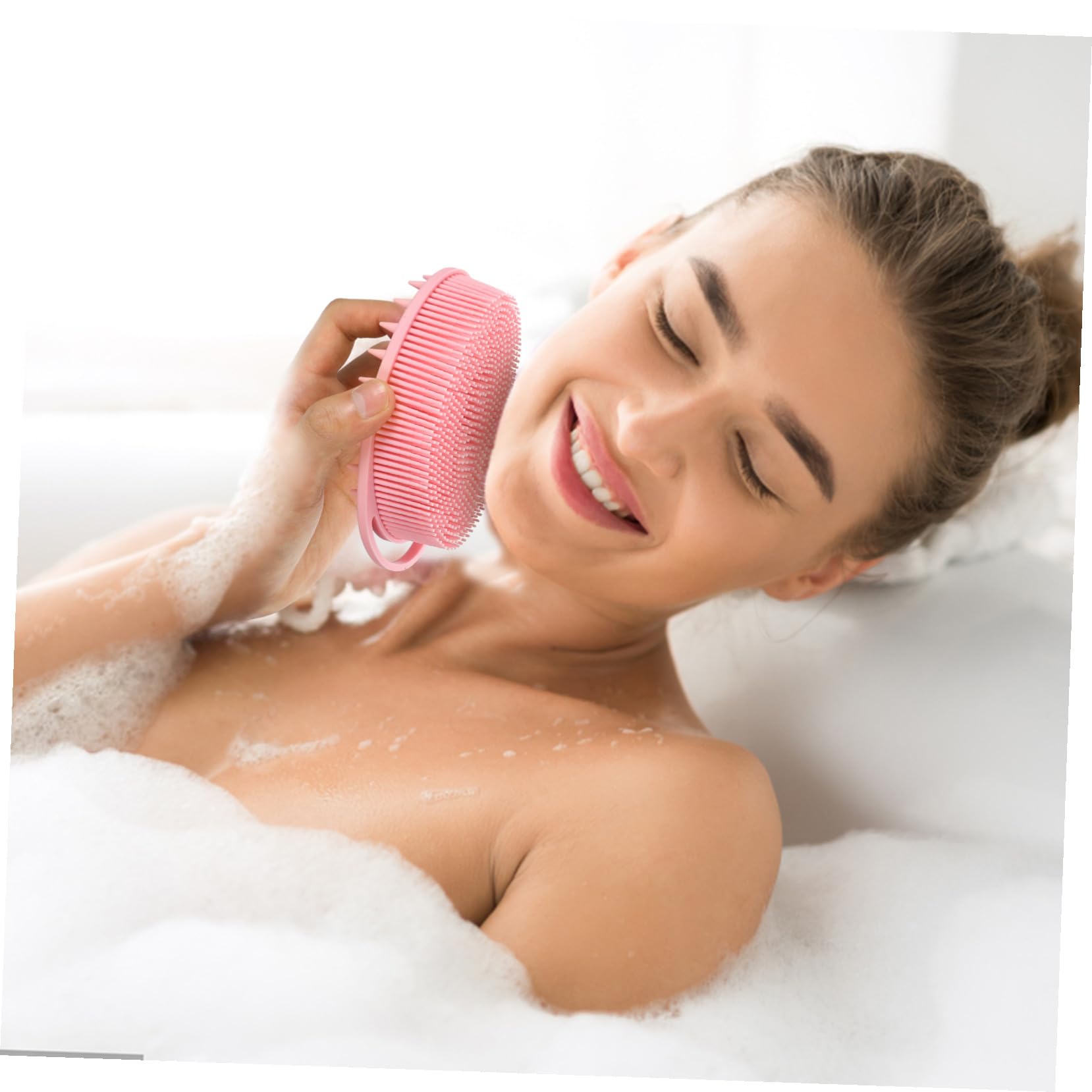 4 Stück Teiliges Silikon massage duschbürsten Doppelseitigem Körper Kopfhautreiniger Sanftes Peeling Hautfreundlich Geeignet für Männer Frauen und Haustiere