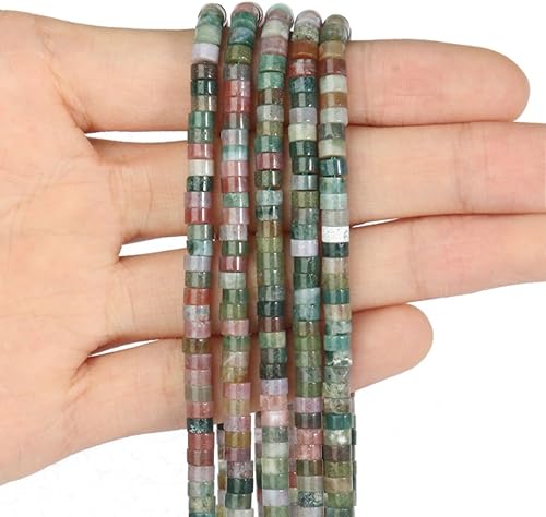 Vista 49 de Cuentas Heishi de 1 hebra de piedras preciosas naturales – 0.157 x 0.079 pulgadas sueltas planas, redondas, sin teñir, piedras espaciadoras