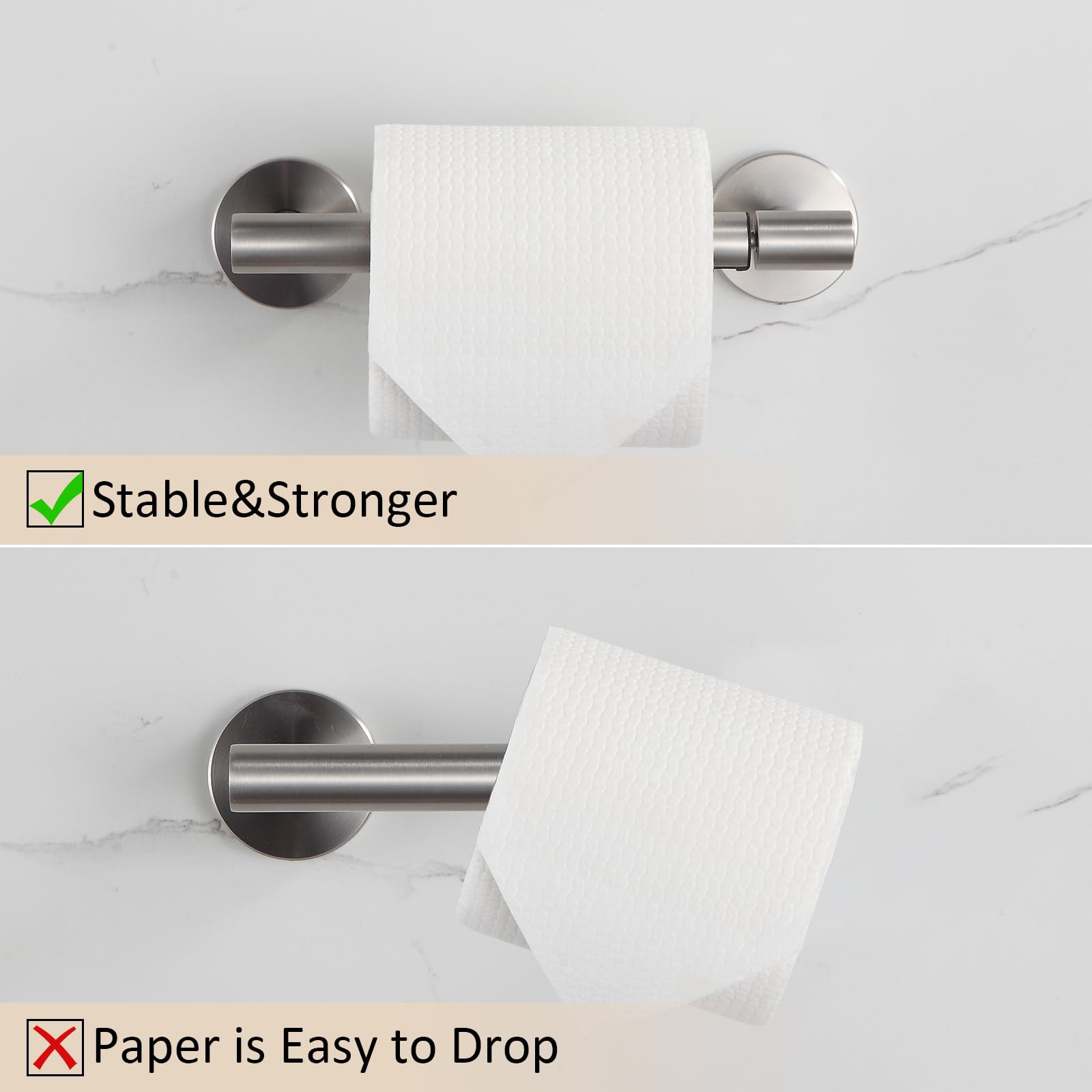 BGL Toilet Paper Holder Brushed Nickel Wall Mount, Brush Nickel Bathroom Toilet Paper Holder Brushed Nickel SUS 304 Stainless Steel, Double Post Pivoting Toilet Paper Roll Holder for Bathroom RV — Amazon image 5