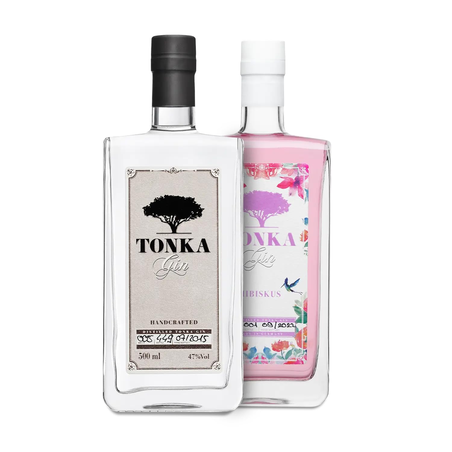 Tonka Gin | Klassik und Hibiskus Kennenlern-Bundle | Sonderaktion | Vegan | 2 x 500ML