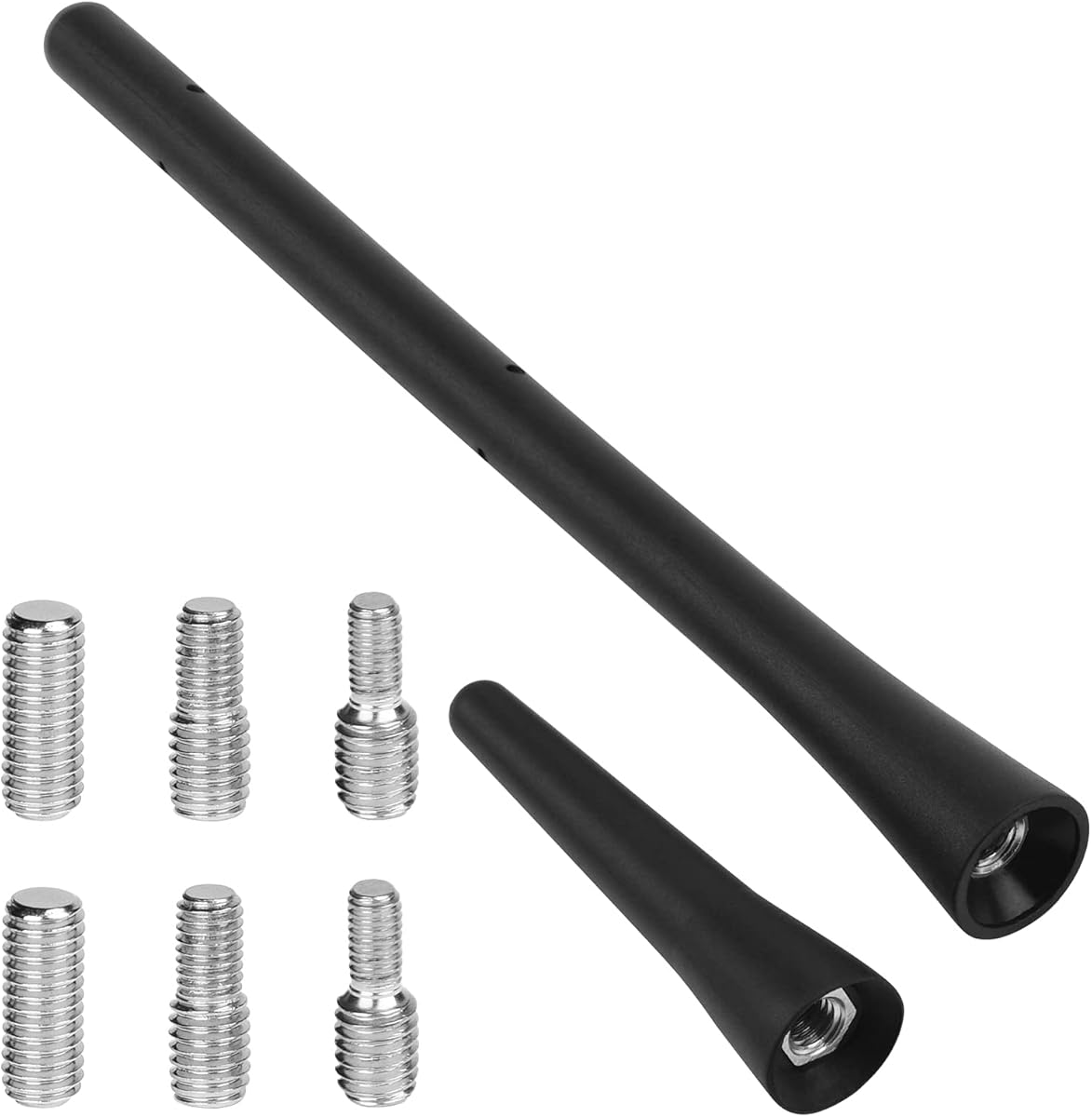 URAQT FM Car Antenna, Car Radio Antenna, 6.5 cm + 18.5 cm, Roof Car, Replacement with M4 M5 M6 Screws, Universal Car Antenna with FM/Dab Receiving Function, Powerful (Black)
