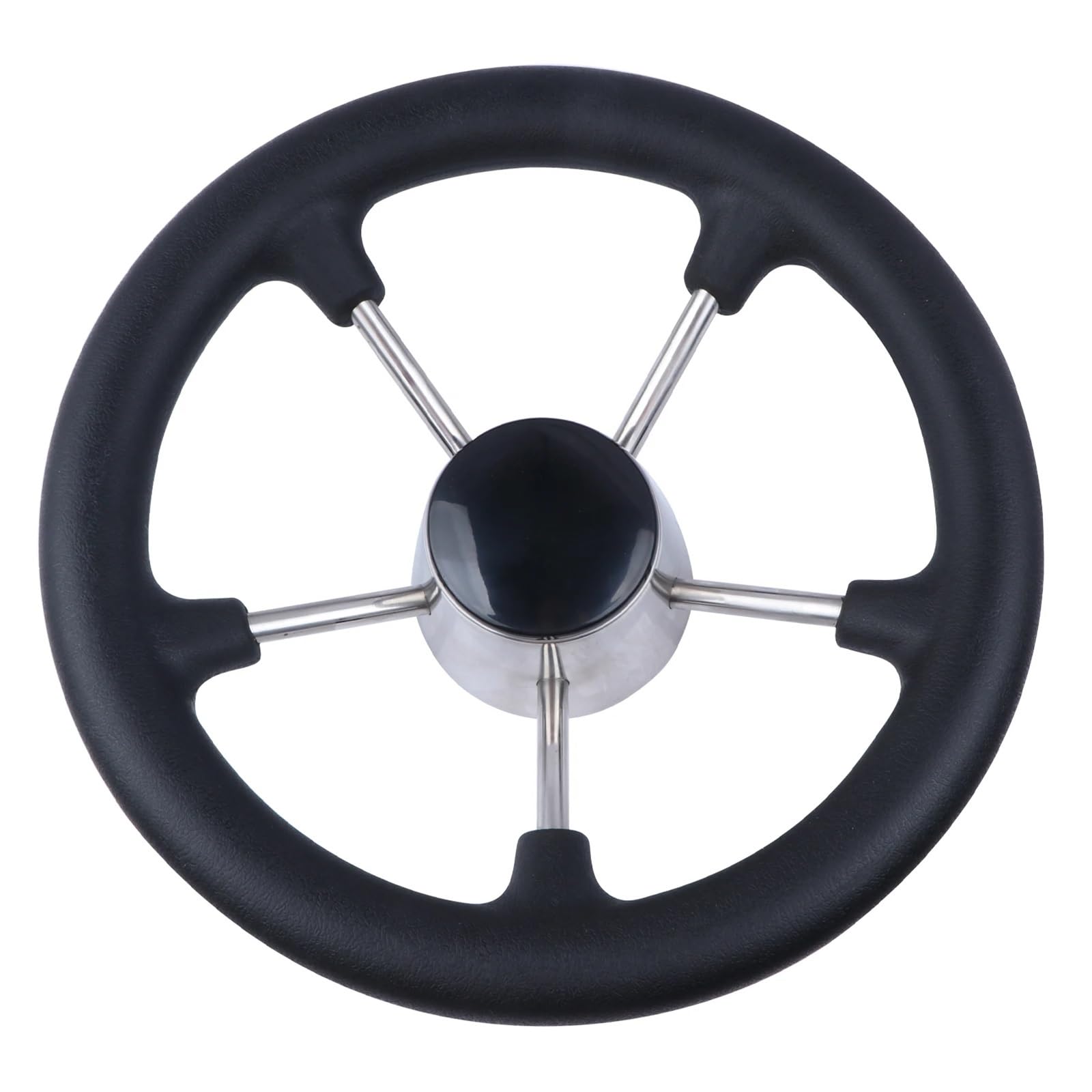 Volante di barca Accessori for barche Volante marino for cacciatorpediniere a 5 razze in acciaio inossidabile da 11 pollici con schiuma nera