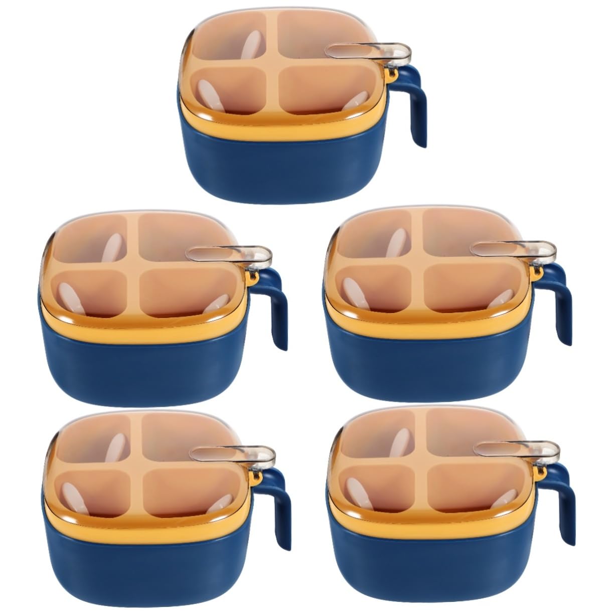 ABOOFAN Boîte De 5 Pièces boîte à condiments matériels de cuisine récipient pot à épices compact pot à épices domestique délicat boîte à épices assaisonnement Plastique