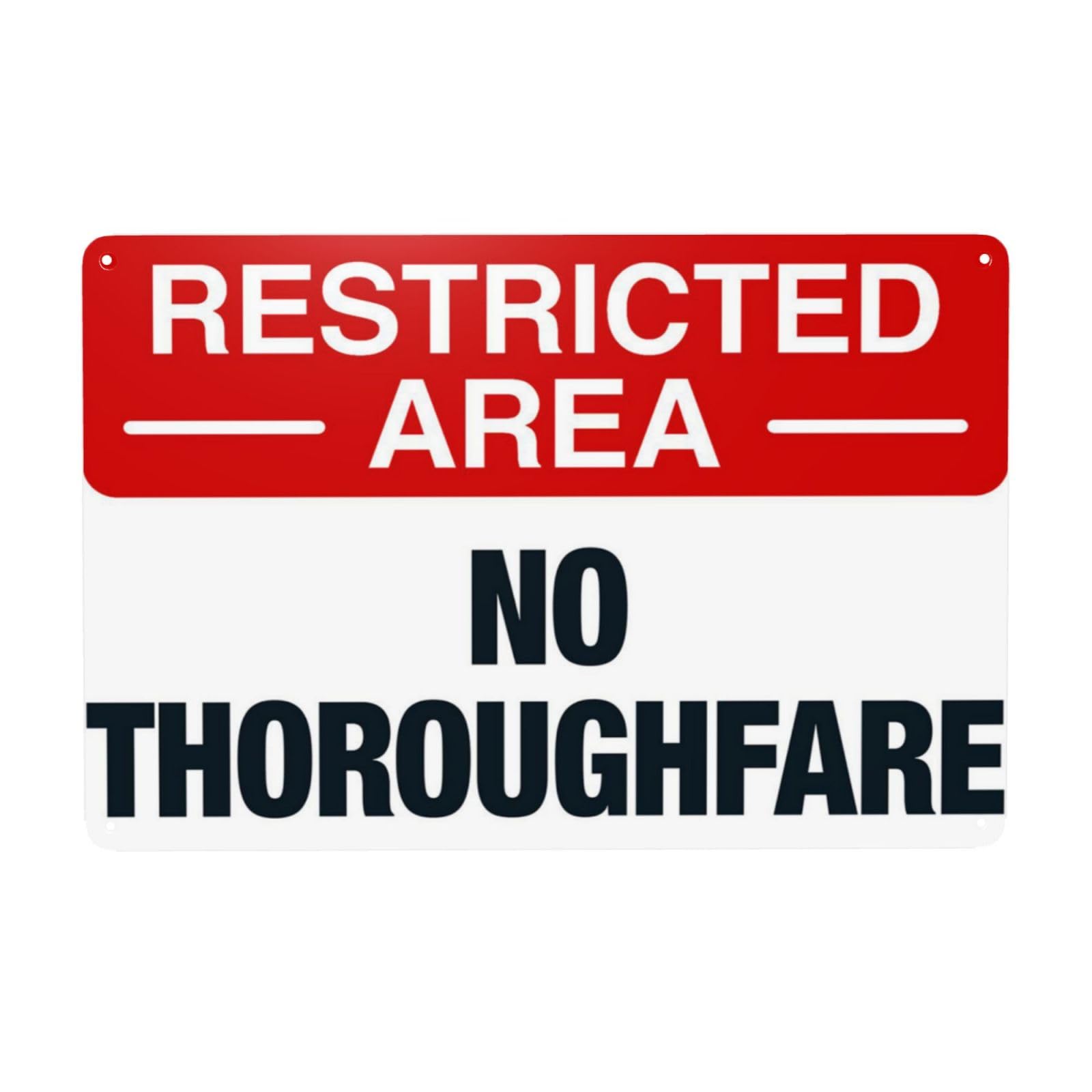 No Thoroughfare, Authorized Personnel Only Vintage Metal Property Sign 12x8 Inch