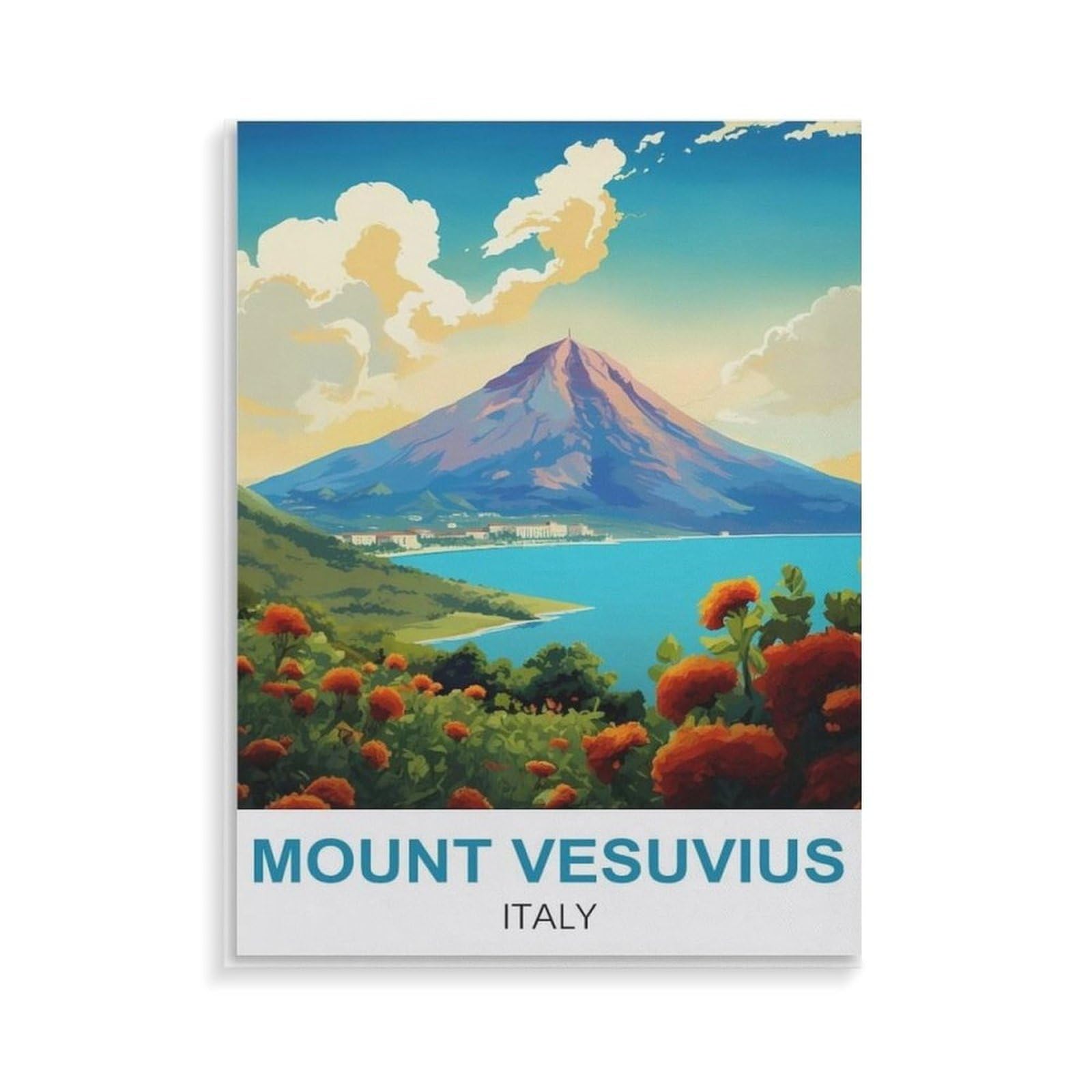 Xjufw A-6 Acrylic Simple Paint By Number Canvas For Gift Decoration， Mount Vesuvius Paint By Numbers For Adults Beginners, 30X40cm(Aa-1109