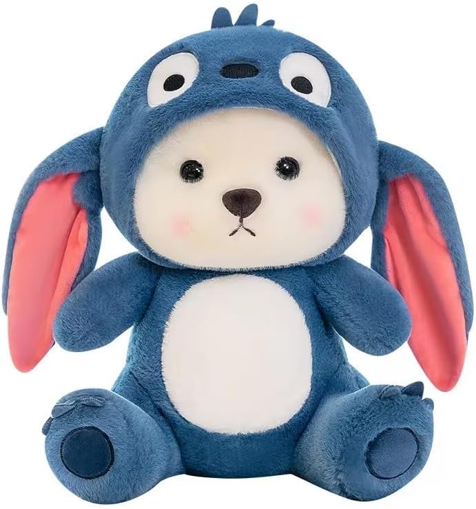 Baby Plushies, Blue Lovable Huggable Soft Toy, Big Size Hooded Plush Teddy Bear, Elegant Soft Plush Toy for Babies, Great Birthday Gift for Girls - 30 cm