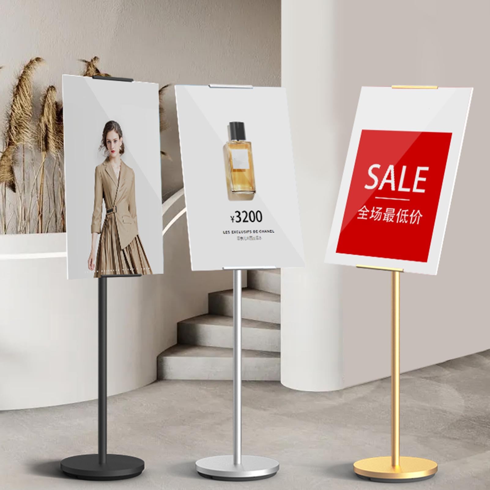 Soporte para Carteles de Suelo, Soporte para Carteles, Soporte para Carteles de Suelo Resistente, Soporte para Carteles con Pedestal Ajustable, Soporte de exhibición con rotación de 355 °