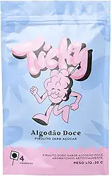 Ticky Pirulito Zero Açúcar Sabor Algodão Doce, 4 Pirulitos