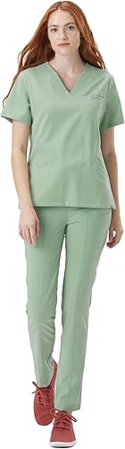Miniatura 5 de Mediclo Pantalones médicos para mujer  Jura Slim Fit 4 bolsillos cintura elástica respetuosa con el medio ambiente tela FYSEL sostenible