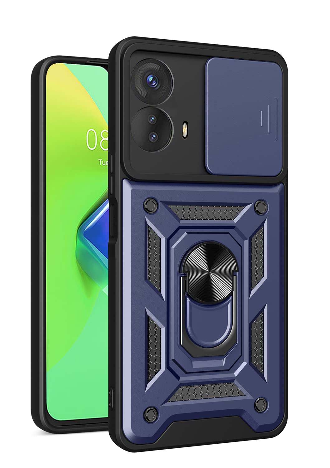 Custodia In Silicone Per Motorola Moto G73 – Antiurto Bumper 360° Con Texture Antiscivolo, Blu
