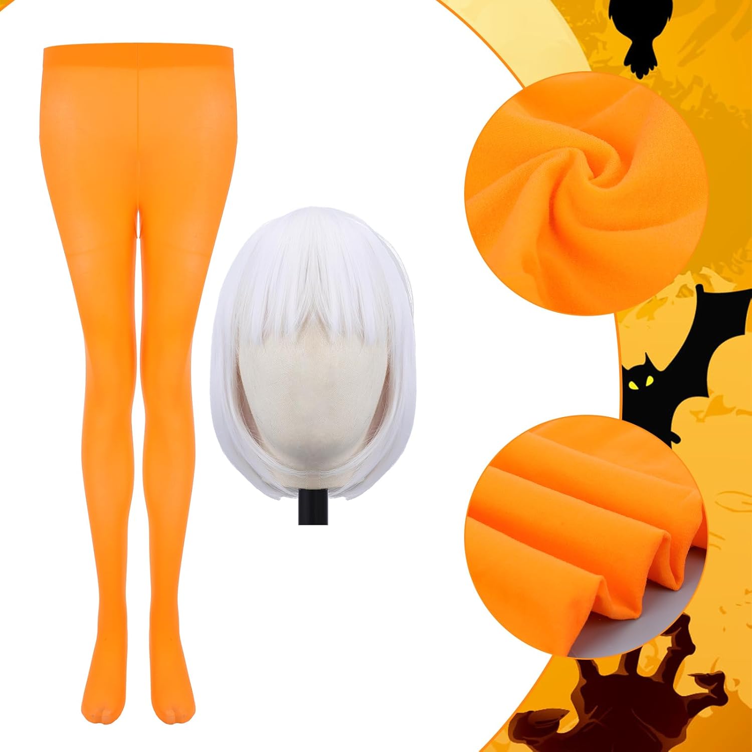 7 Pcs Halloween Young Chicken Costume ​​birds Rooster Costume Accessories Include Wig Chicken Headband Set Glasses with Stockings for Adults Cosplay Party - Image 3