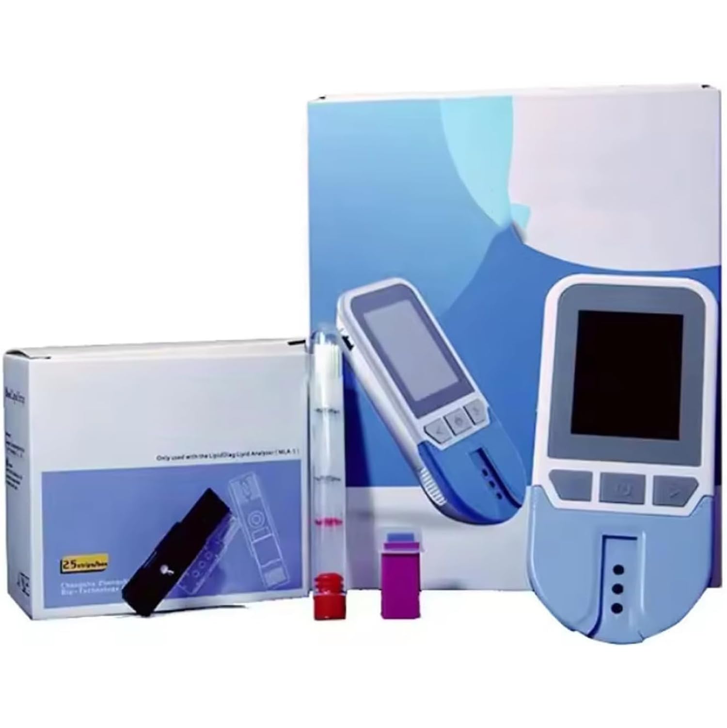 5-in-1-Multifunktions-Lipid-Monitor-Messgerät, Test-HDL-Triglycerid-Cholesterin-Testmessgerät Mit 25 Streifen, 500 Gruppen Von Speicherwerten, 2 Minuten Schnelle Ergebnisse Für Heim-Lipid