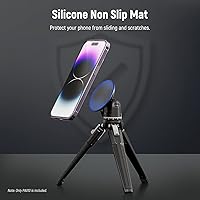 Vista 5 de NEEWER Soporte magnético para teléfono trípode con adaptador de rosca de 1/4" compatible con iPhone MagSafe, palo selfie para 15 Pro Max 15 Plus 14