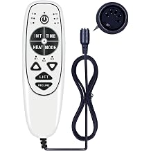 Replacement Remote Controller for 5 Pin Female Plug DN-34A Recliner Chair,9 Button Control with Heat, Vibration & Up/Down FunctionsWhite