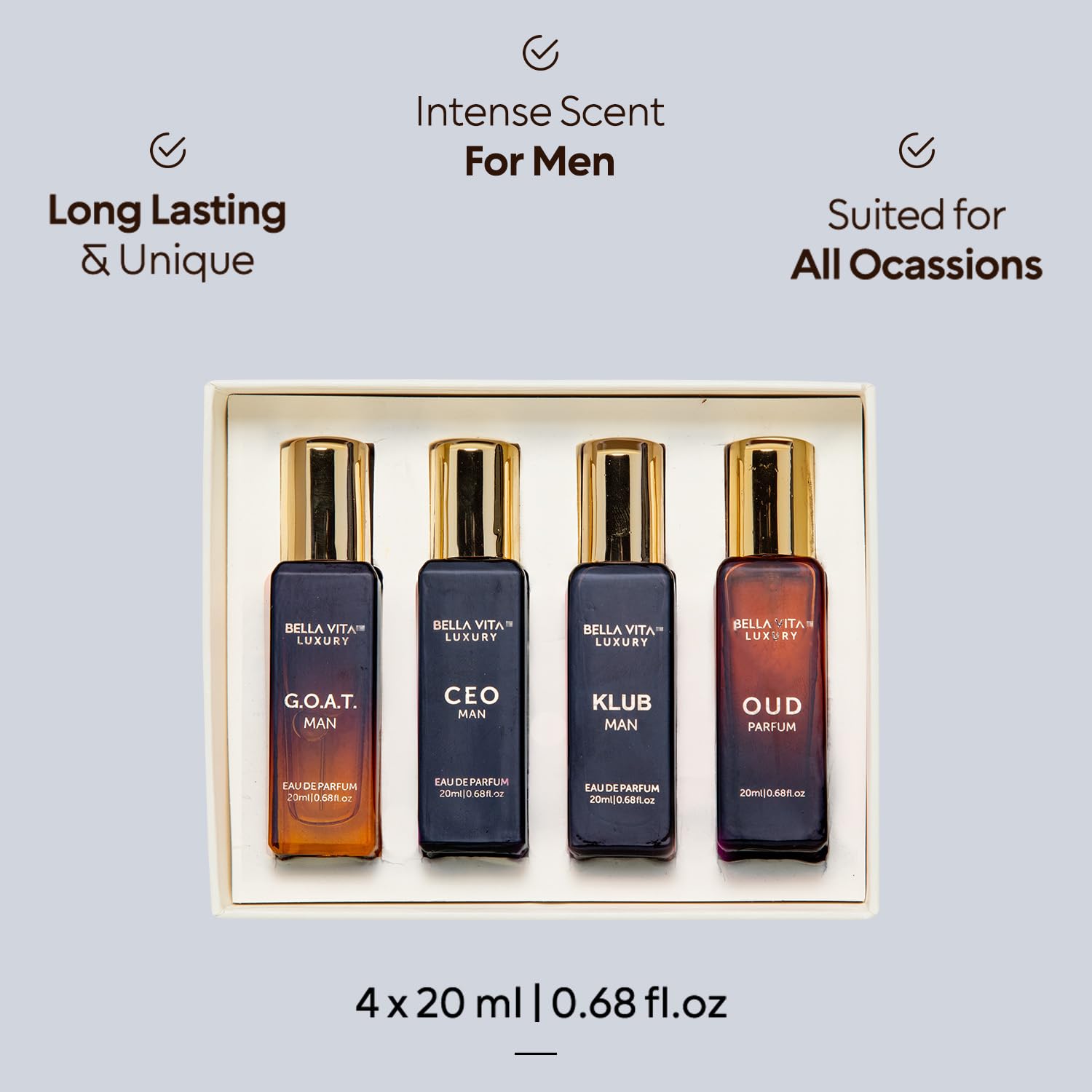 BellaVita Luxury CEO Man & Mens Gift Set Perfume Cologne for Men Combo| Long-Lasting Men's Cologne with Lemon, Lavender, Tonka & Agarwood Perfume for Men