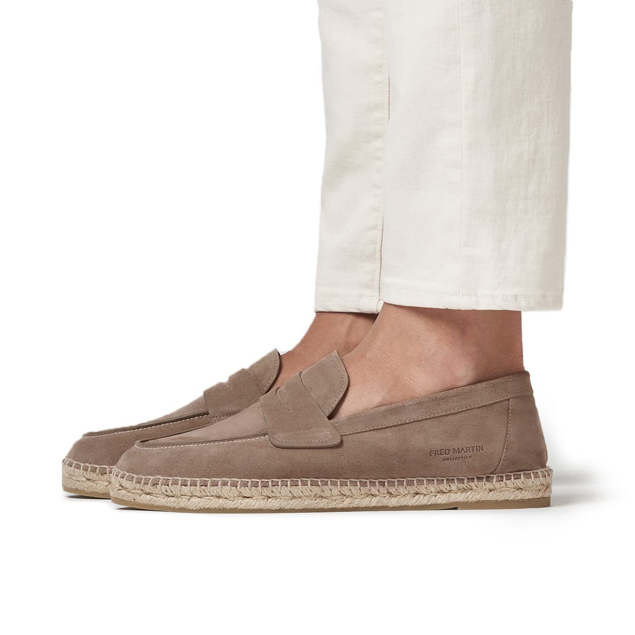 FRED MARTIN COLLECTION, Mocasiness de Ante con Suela de Esparto y Forro en Piel de Hombre