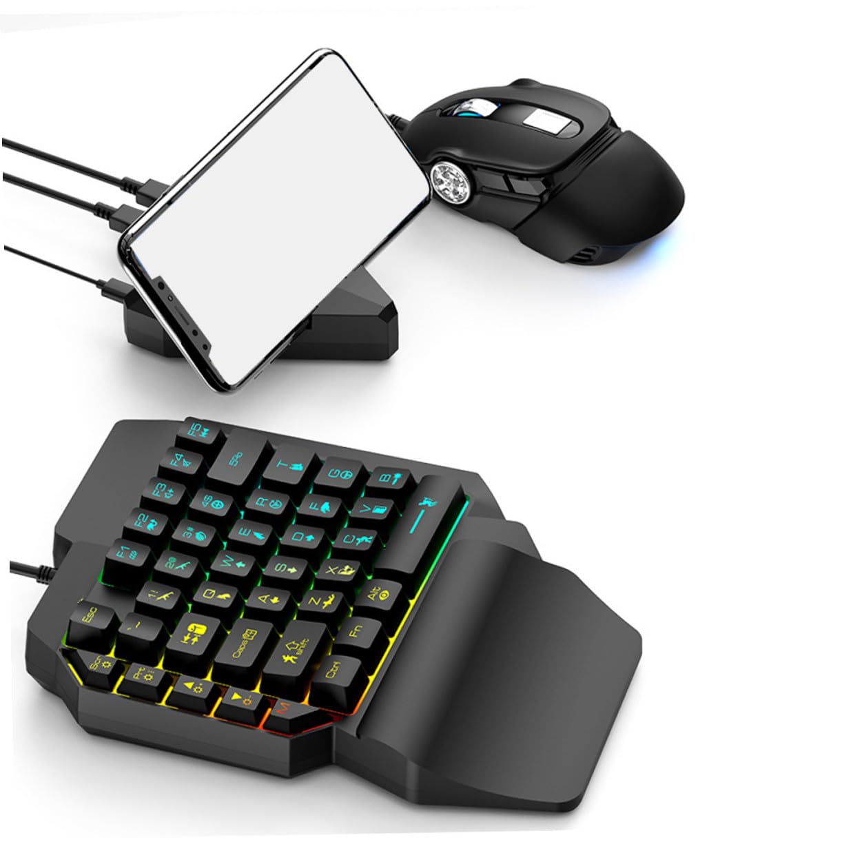 Mobestech Tastiera da Gioco Retroilluminata e Mouse per Computer, Set per Videogiochi con Controllo Preciso, per Intrattenimento Domestico e Gioco per Ragazzo Ragazza