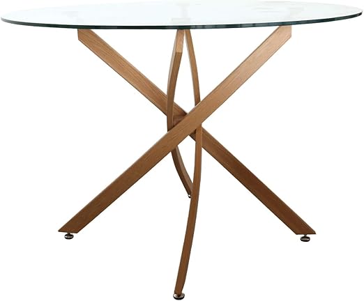 Amazon 円形 ダイニングテーブル 110 ガラス 北欧風 カフェ風 幅110 ガラステーブル 2人 ガラスダイニングテーブル ダイニング カジュアル リビング テーブル かわいい おしゃれ ダイニングテーブル オンライン通販