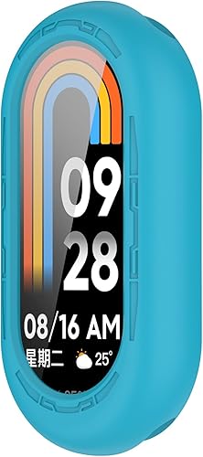 Miniatura 2 de Funda protectora para Mi Band 8, a prueba de golpes, resistente a los golpes, funda de parachoques para Xiaomi Mi Band 8 Activity Tracker (azul)