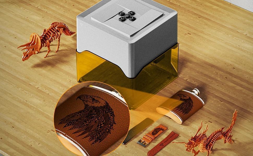Twotrees TS1 Mini 3W Laser Engraver, Fully Enclosed Safe Design 80x80mm, 1kg Ultra-Portable Bluetooth APP Control for DIY Small Gifts Family Classroom thumbnail