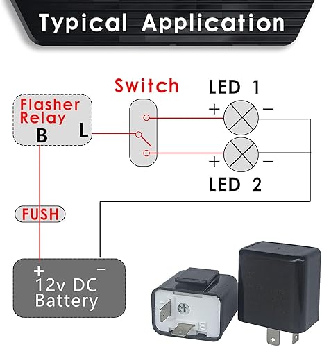 Miniatura 3 de 4 relés intermitentes para automóvil, CC de 12 V LED de frecuencia ajustable, relé de señal de giro de 2 pines, dispositivo de control de flash de