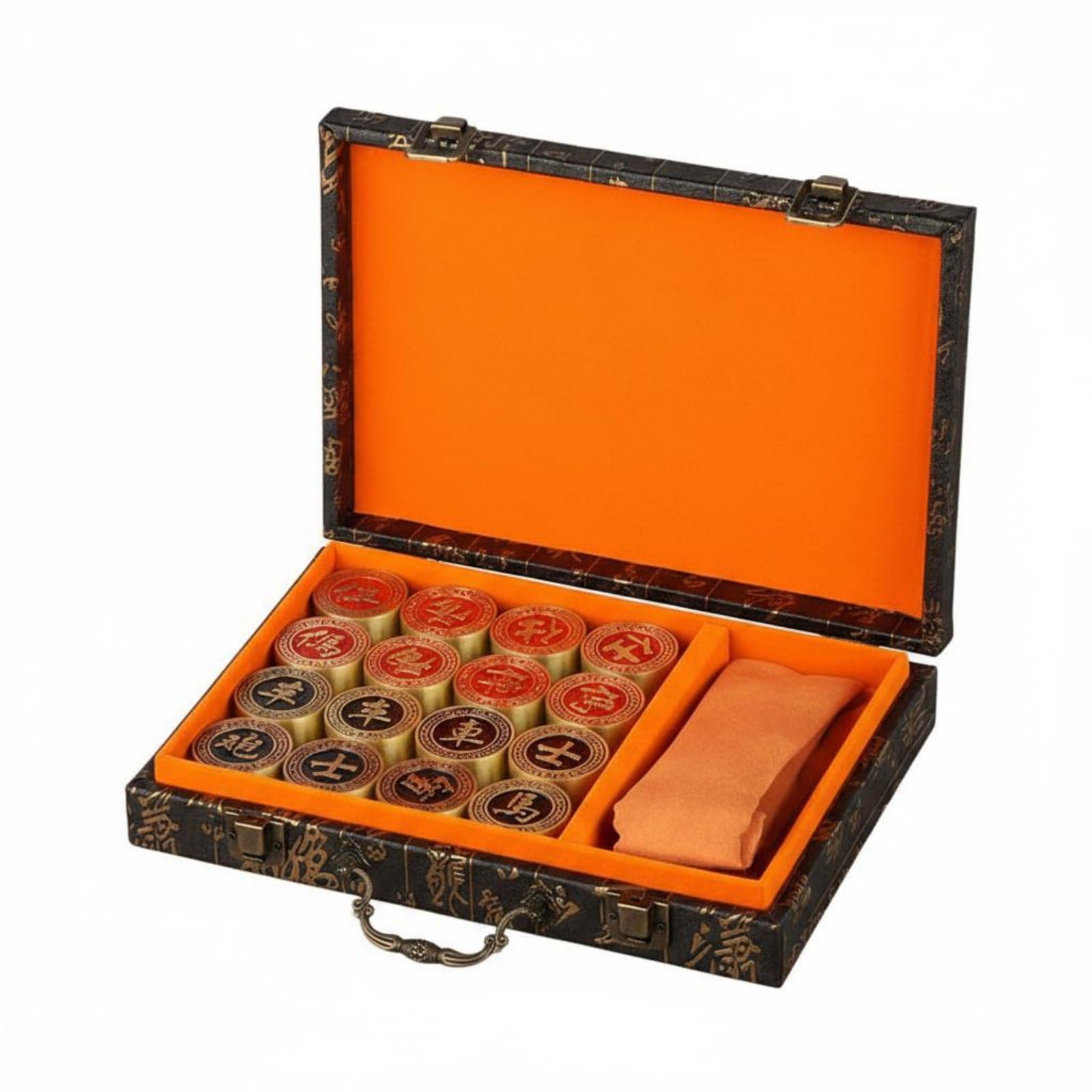 Scacchi Cinesi in Metallo con Scatola Regalo Finitura Elegante Set Scacchi Cinesi in Ottone per Collezionisti