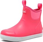 Women's Deck Boots, Waterproof Rain Boots Rubber Boots Chelsea Ankle Booties with Anti-Slip Sole Fishing Boots for Outdoor Work Garden Camping