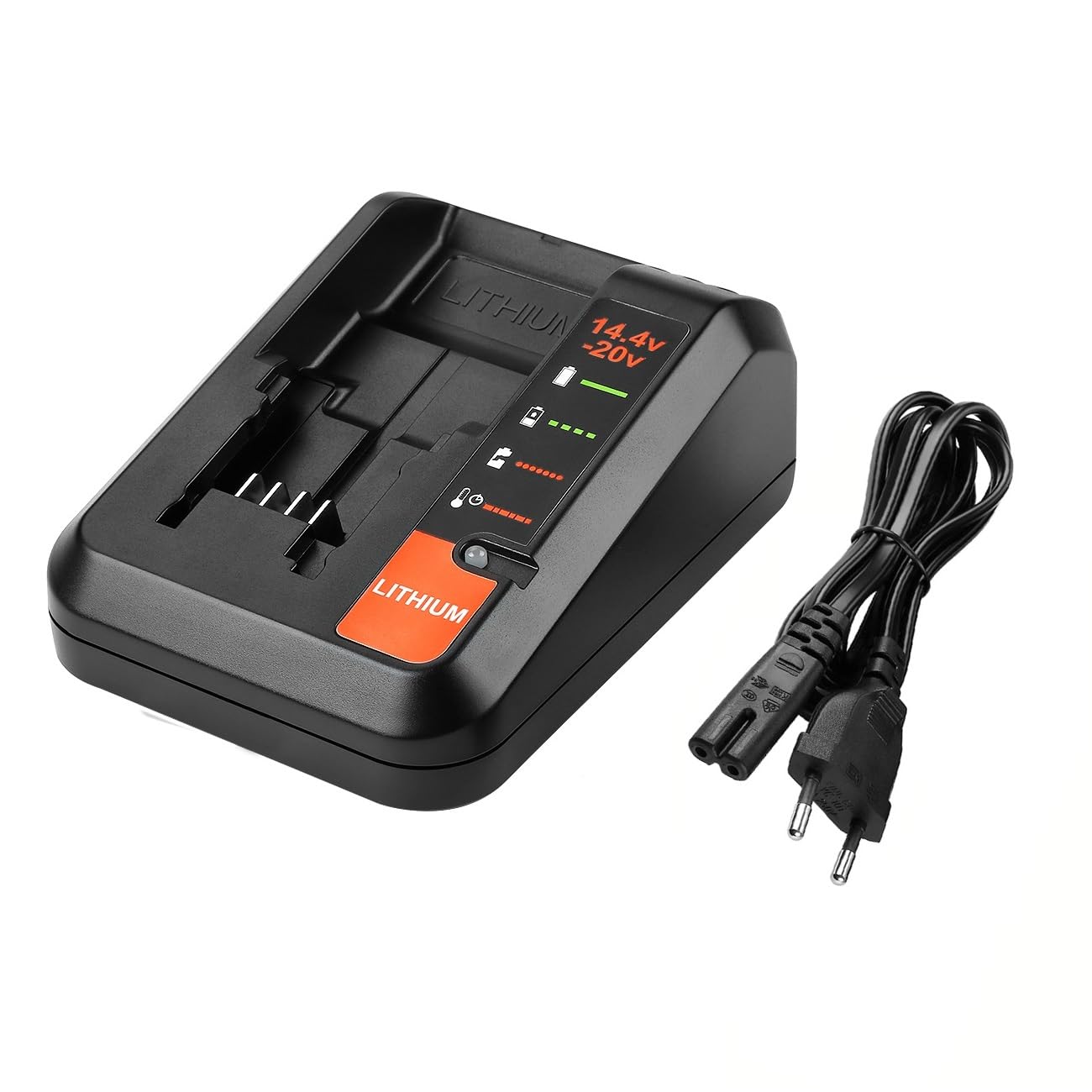 ENERGUP 3A Cargador de Repuesto para Black & Decker Cargador 18V Compatible con Black+Decker Batería 18V BL2018 BL4018 BL1518 LBXR20 LBXR20B