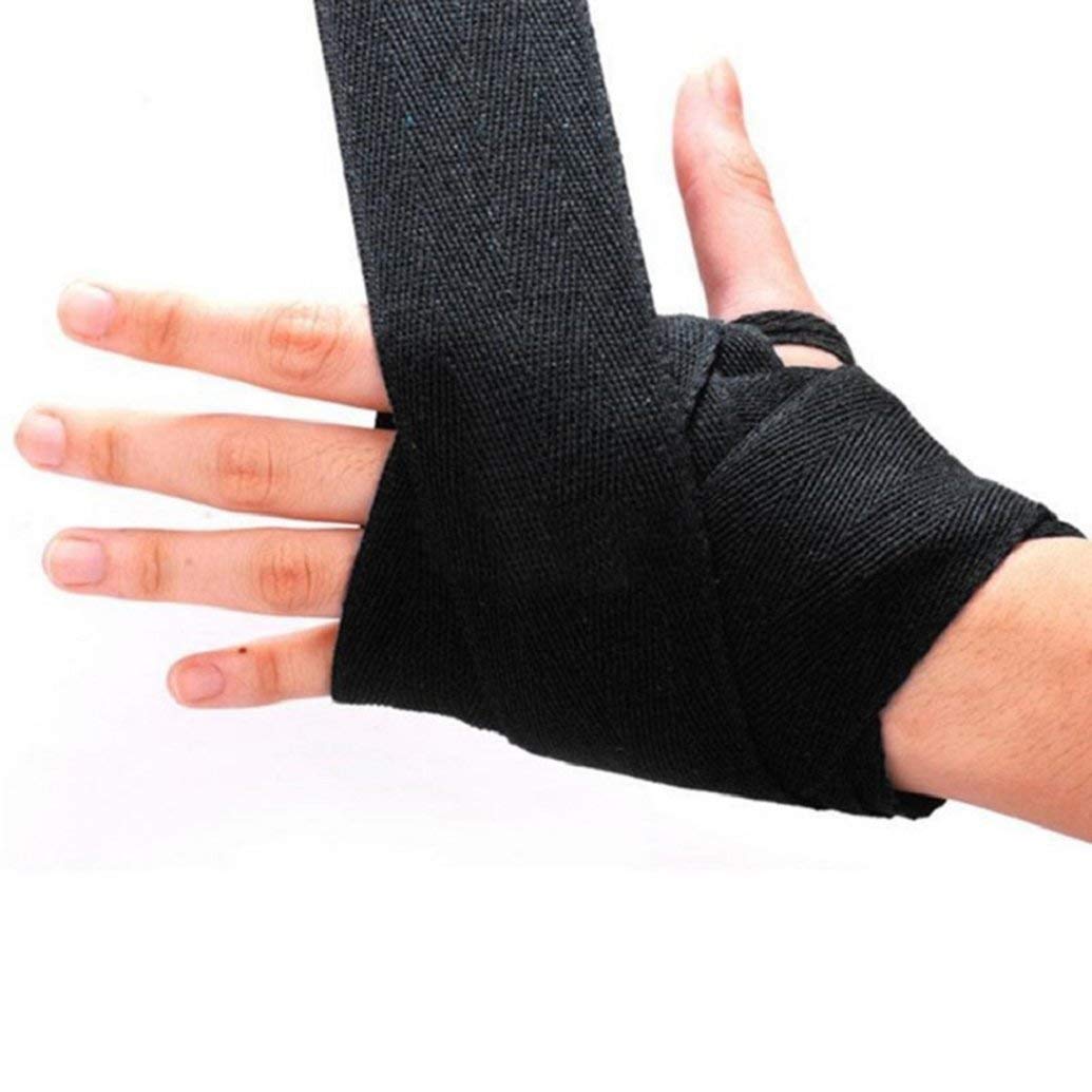 Tima Semi-Elastic Hand Wraps for MMA & Boxing (Pair) (Black) 1
