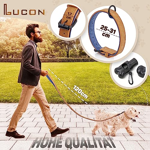 LUCON Hundestarterset Hunde Zubehör Geschenkset bestehend aus Hundespielzeug Hundeleine Hundehalsband Hundedecke Hundebürste Hundenapf Kotbeutel Zeckenkarte Welpen Set