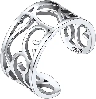 ChicSilver シルバー925 トゥリング レディース かわいい フリーサイズ 唐草模様 アラベスク ミディリング ハワイアンジュエリー