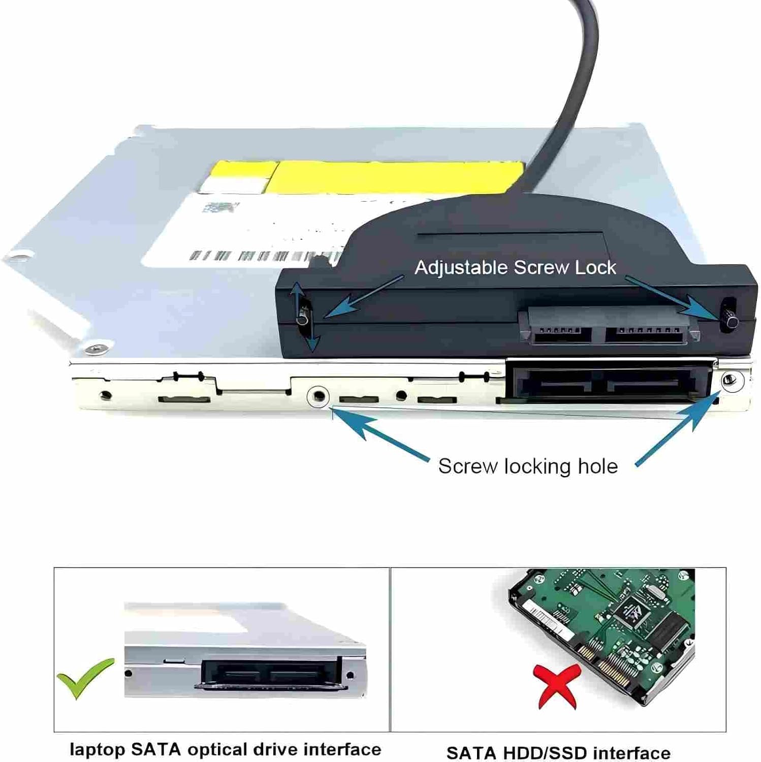 JOTEC BU40N BU50N Super Slim Internal 4K UHD Blu-Ray Drive 3D Blu-ray Burner+USB3.0 SATA Optical Disc Drive Cable (6+7Pin) for PC/Mac/Laptop 100GB 128GB Disc Support
