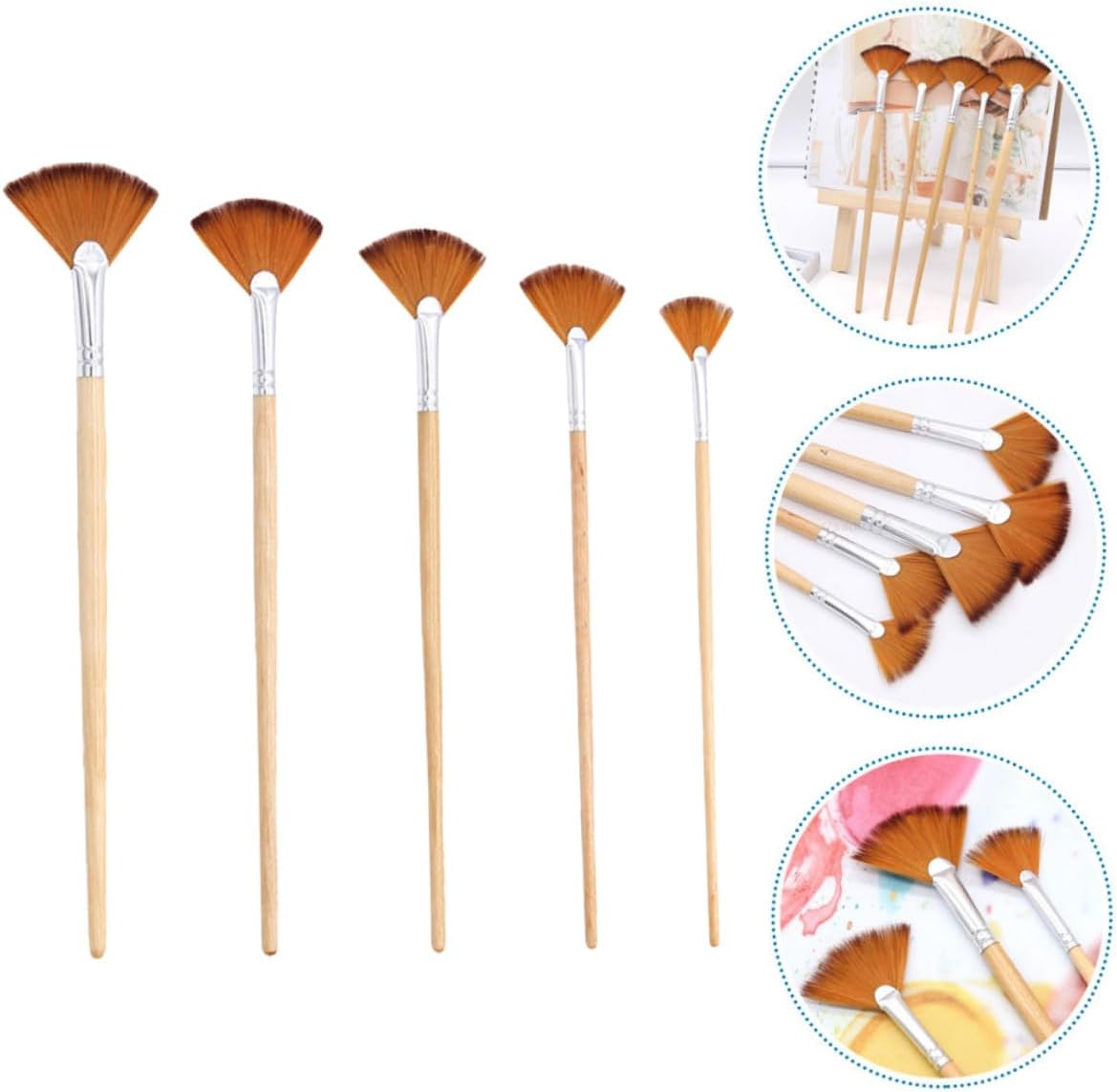 5pcs Professional Watercolor Brush Set Portable Multi-Function Face Paint Brush for Boys and Girls Girls Women Artists