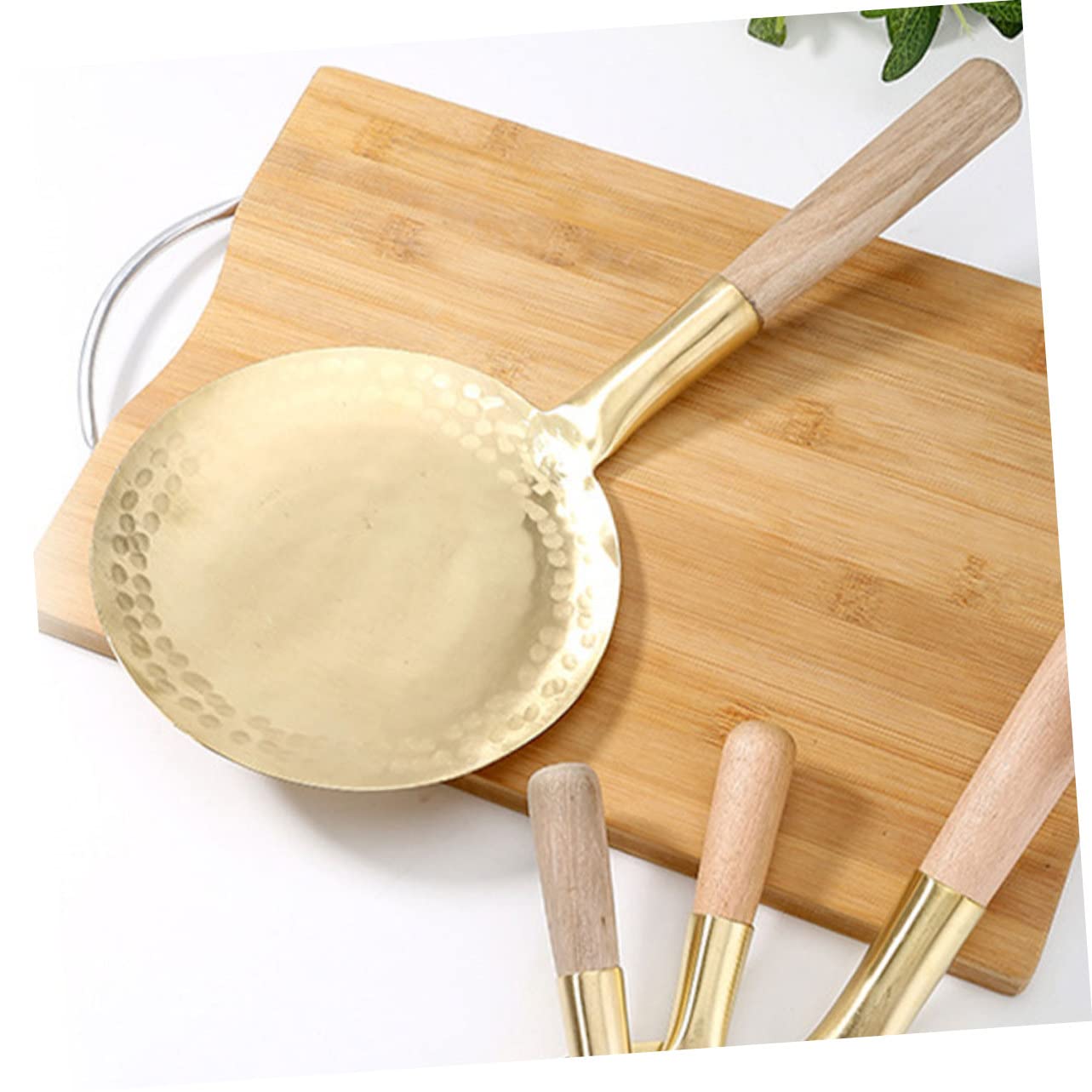 COLLBATH Lot De 3 Louches De Cuisine Robustes En Cuivre Pour Tofu Poignée Confortable Pour Un Service Efficace