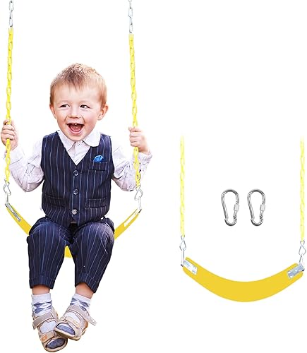Juego de columpio para niños con cadena de 66 pulgadas para adultos con anillo de taiángulo mental de acero inoxidable, adecuado para patio trasero