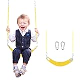 Swing Set for Kids with 66” Chain-Play Swing for Adults with Stainless Steel Mental Taiangle Ring-Suitable for Family Backyard-Play Swing Set (AB010002-7)