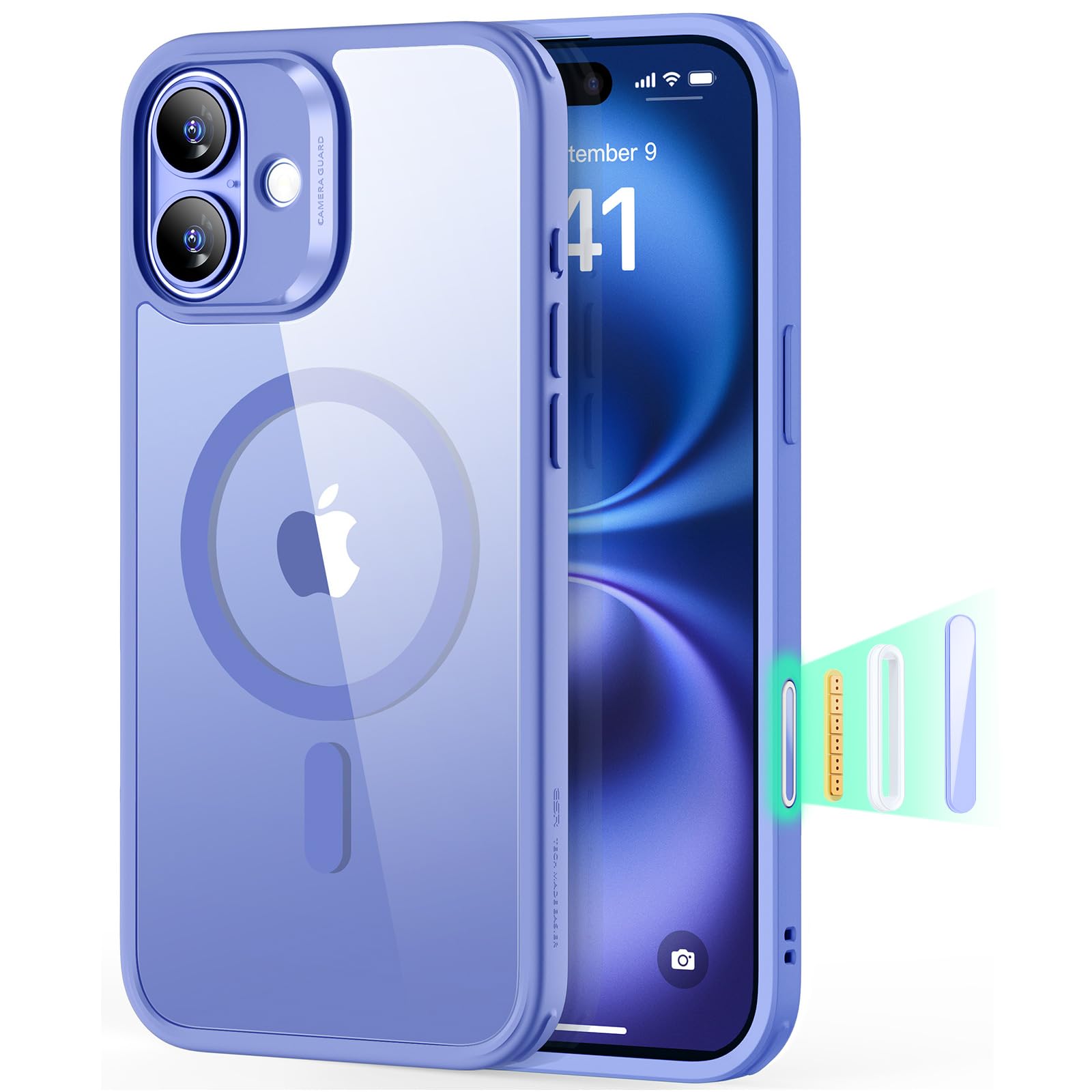 ESR für Samsung Galaxy S25 Plus Hülle für MagSafe, TOP MIlitärnorm Schutz, Magnetische Handyhülle Schutzhülle Cover für Galaxy S25 Plus Case, Vergilbungsresistent, Klares Schwarz
